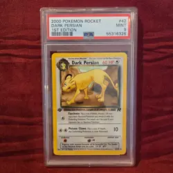 2000 Pokemon Team Rocket Dark Persian 1st Edition #42 PSA 9 Mint WOTC Vintage - Image 1