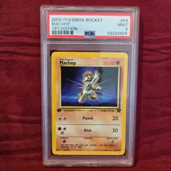 2000 Pokemon Team Rocket Machop 1st Edition #59 PSA 9 Mint WOTC Vintage - Image 1