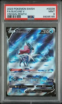 Suicune V GG38/GG70 - Pokemon Crown Zenith Galarian Gallery Ultra Rare - PSA 9 - Image 1
