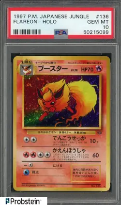 1997 Pokemon Japanese Jungle #136 Flareon Holo PSA 10 GEM MINT - Image 1