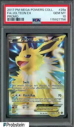2017 Pokemon Mega Powers Coll Promo #28a Jolteon Ex Fa PSA 10 GEM MINT - Image 1