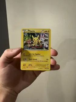 Pokemon XY Black Star Promo XY95 Pikachu ( Sylveon + Chespin ) Holo NM Card - Image 1