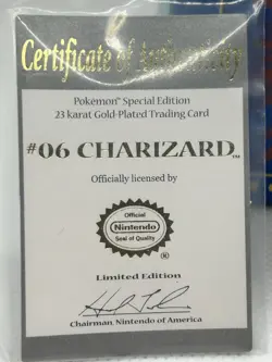 23K Gold Plated CHARIZARD Trading Card 1999 Burger King Pokemon Ball - Image 2