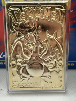 23K Gold Plated CHARIZARD Trading Card 1999 Burger King Pokemon Ball - Image 3