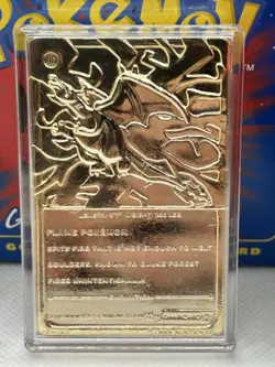 23K Gold Plated CHARIZARD Trading Card 1999 Burger King Pokemon Ball - Image 4