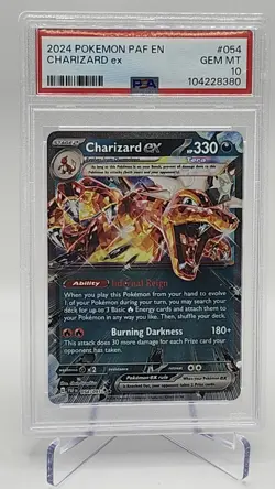 Pokemon Charizard EX Card Double Rare #54/91 Paldean Fates PSA 10 GEM MINT - Image 1