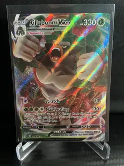 Pokemon TCG Rillaboom VMAX Holo Ultra Rare Card Rebel Clash 018/192 NM Condition - Image 1