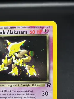 Dark Alakazam 1st Edition Holo 1/82 Team Rocket LP w/ SWIRL Pokemon WOTC Card - Image 3