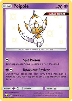 Poipole SV19/SV94 Shiny Rare Hidden Fates Shiny Vault Pokemon Holo NM/M - Image 1