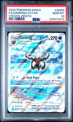 2023 Pokemon S&S Crown Zenith #GG50 Fa/Darkrai Vstar Crown Zenith PSA 10 - Image 1