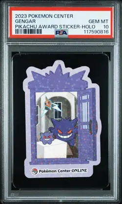 PSA10 Gengar Holo Sticker Pokemon Center Pikachu Prize Japanese Pokemon Card - Image 1