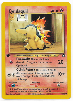 Pokemon TCG Cyndaquil 57/111 Neo Genesis 1st Edition - Image 1