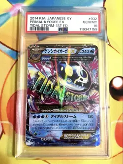 PSA10 Primal Kyogre EX RR XY5 Tidal Storm 032/070 1st Edition Pokemon Card - Image 1