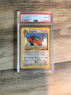 1999 POKEMON GAME MOVIE PROMO #5 DRAGONITE PSA 8 - Image 1