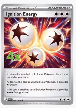 Pokemon TCG 4x Ignition Energy 086/086 White Flare Playset NM - Image 1