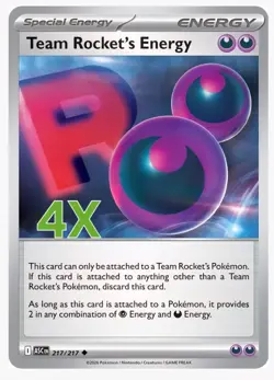 4x Team Rocket's Energy 217/217 ME: Ascended Heroes (ASC) Pokemon Playset x4 - Image 1