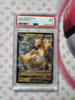 2022 Pokemon Go Dragonite V #049 PSA 9 - Image 1