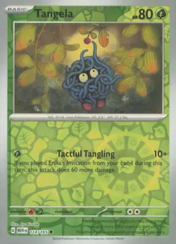 TANGELA 114/165 COMMON 151 POKEMON REVERSE HOLO NEAR MINT - Image 1