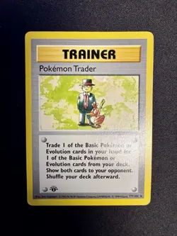 Pokemon TCG Pokemon Trader 1st Edition Base Set Shadowless Rare 77/102 1999 - Image 3