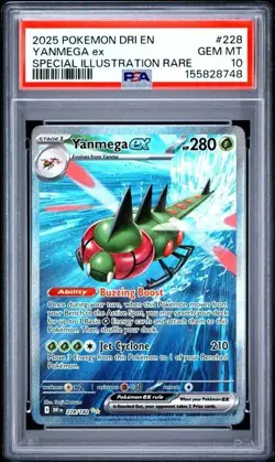 POKEMON DESTINED RIVALS SPECIAL ILLUSTRATION RARE - YANMEGA EX 228/182 - PSA 10 - Image 1