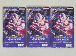 One Piece TCG The Azure Seas Seven OP-14 Sleeved Booster Pack Lot Of 3 Sealed - Image 1