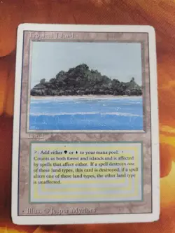 Tropical Island Revised Edition MTG Magic the Gathering Dual Land Card HP - Image 1