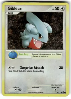 Gible 7/17 POP Series 6 Promo Pokemon Card Cosmos Holo Foil Rare LP - Image 1