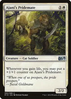 Ajani's Pridemate Foil Magic 2015 2 NM MTG - Image 1