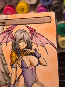 SWAMP - BLACK - MTG *Altered Hand Colored Original Art Anime - Demoness 111325 - Image 5