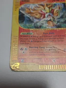 Pokemon Entei Holo Rare H8/H32 Aquapolis Heavily Played / Damaged - Image 4