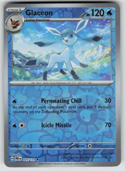 Glaceon 025/131 Holo Rare Prismatic Evolutions Pokemon Reverse Holo Near Mint - Image 1