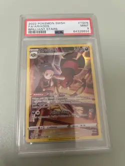 Pokemon TCG Brilliant Stars SWSH TG09/TG30 PSA9 Ariados graded trading card - Image 1