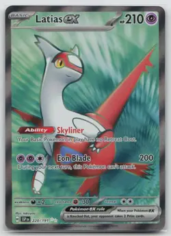 Latias ex 220/191 Ultra Rare Surging Sparks Pokemon Holo Near Mint - Image 1