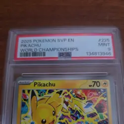Pokemon 2025 Pikachu 225 Sv Scarlet & Violet Promo World Champs EN PSA 9 - Image 2