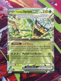 Pokemon Teal Mask Ogerpon ex 012/131 SV Prismatic Evolutions Double Rare NM - Image 1