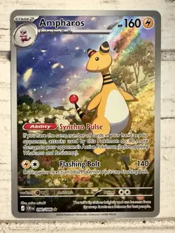 Pokemon: Ampharos #090/086 Me04: Chaos Rising Holo! Illustration Rare NM/MINT!! - Image 1