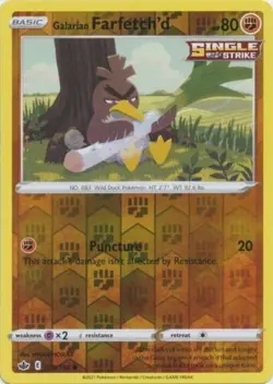 Reverse Holo Galarian Farfetch'd 078/198 Chilling Reign Common Pokemon TCG NM - Image 1