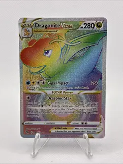 Pokemon: Dragonite VSTAR (Secret) Rainbow Rare Pokemon GO 081/078 - NM - Image 1