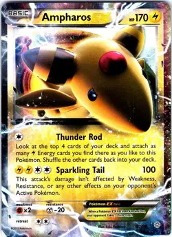 Ampharos EX 27/98 Holo EX Rare Ancient Origins Pokemon - Image 1