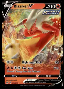 Blaziken V 020/198 Holo V Rare Chilling Reign Pokemon Near Mint - Image 1