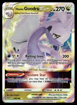 Hisuian Goodra VSTAR 136/196 Holo VSTAR Rare Lost Origin Pokemon Near Mint - Image 1