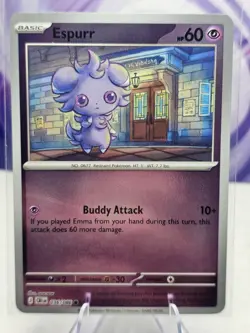 Espurr 036/086 Me04: Chaos Rising Reverse Holo Pokemon TCG NM - Image 1