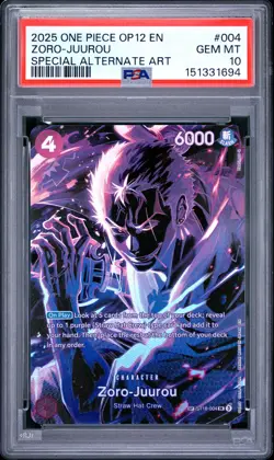 2025 ONE PIECE OP12-LEGACY OF THE MASTER #004 ZORO-JUUROU PSA 10 - Image 1