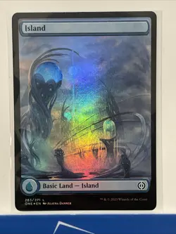 MTG Magic The Gathering Phyrexia All Will Be One NM Foil Full Art Island #263 - Image 1