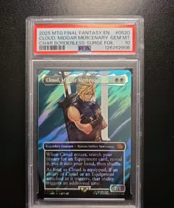 Cloud, Midgar Mercenary 0520 Surge Foil Final Fantasy MTG PSA 10 GEM MINT - Image 1