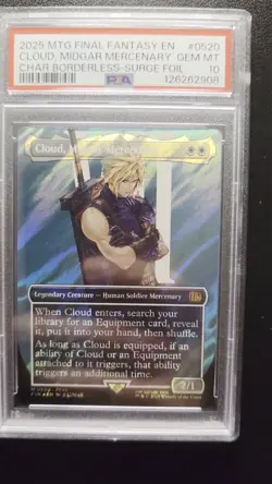 Cloud, Midgar Mercenary 0520 Surge Foil Final Fantasy MTG PSA 10 GEM MINT - Image 2