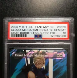 Cloud, Midgar Mercenary 0520 Surge Foil Final Fantasy MTG PSA 10 GEM MINT - Image 4