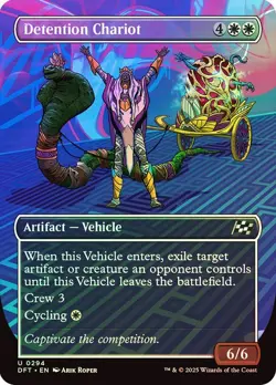 Foil Detention Chariot (Borderless) [Aetherdrift] MTG - Image 1