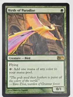 MTG Magic the Gathering Birds of Paradise M12 NM Rare (165) - Image 1