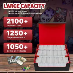 Card Storage Box for MTG Trading Cards, 2100+ Deck Box with 50 Card Sleeves - Image 3